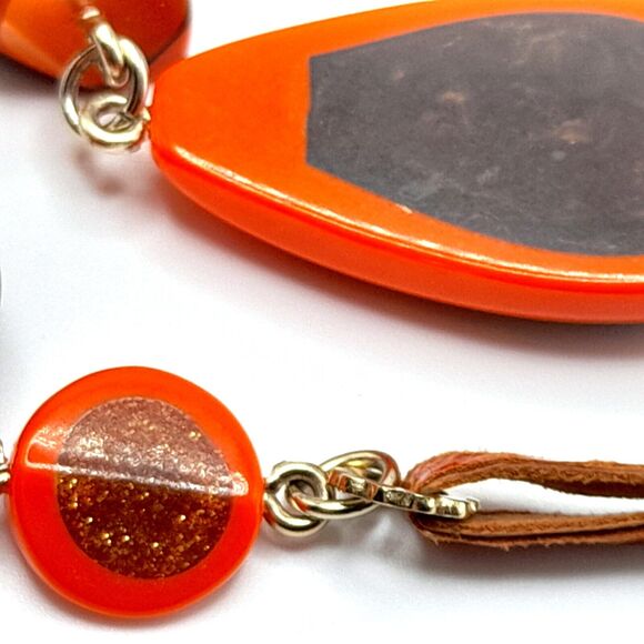 Chico's Orange Brown Leather Belt, 40" - Picture 9 of 11